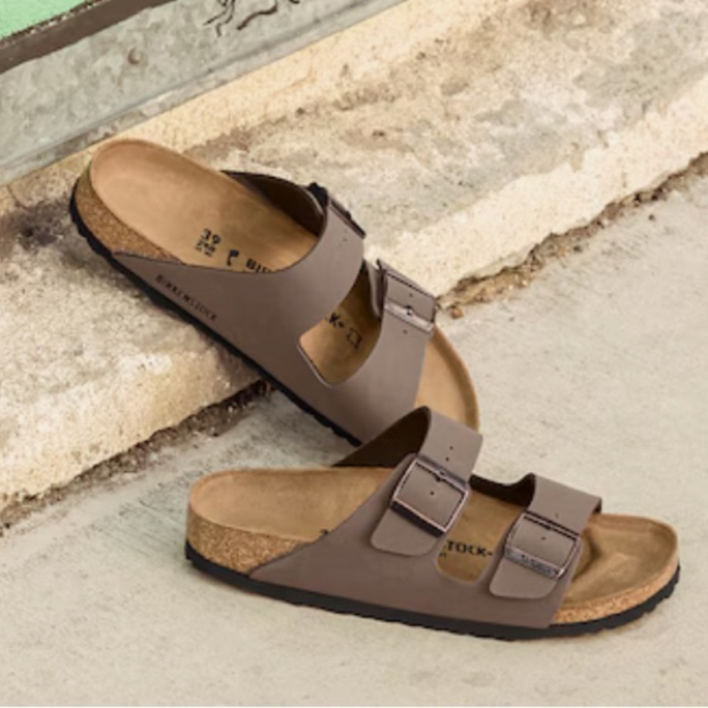 NEW Birkenstock Unisex Arizona Regular Fit Gray Birko-Flor Sandals Size 6/37 - Picture 6 of 7